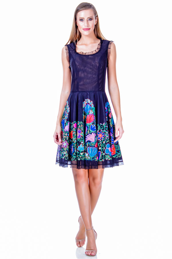 Rochie tul pictata manual A-201-38